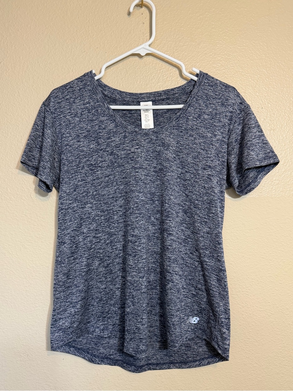 New Balance Women's Heathered Navy Short Sleeve Running workout Tee